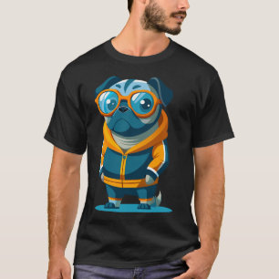 Camiseta pug em um moletom
