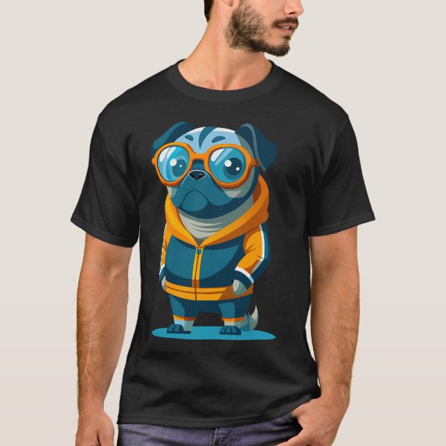 Camiseta pug em um moletom (Frente)