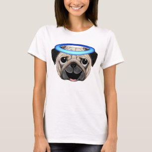 Camiseta Pug Emoji do anjo do t-shirt de Emoji do anjo do