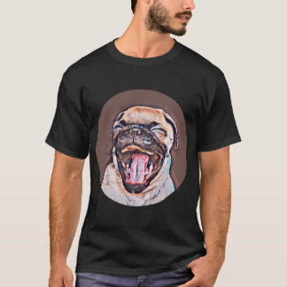 Camiseta Pug Engraçado - Arte de Animais de Estimação