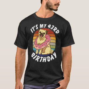 Camiseta Pug Engraçado de 43 Anos e Donut Retro Vintage 43º