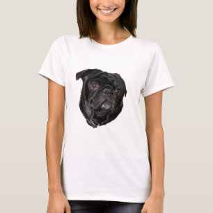 Camiseta Pug engraçado preto