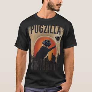 Camiseta Pug Engraçado: Pugzilla