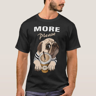 Camiseta Pug Entusiasta de Café Engraçado