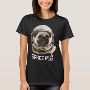 Camiseta Pug espacial, rosto de pug, amantes de pug, astron