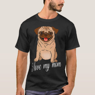 Camiseta Pug Eu Amo Meu Pai E Mãe Presente Premium Amante P