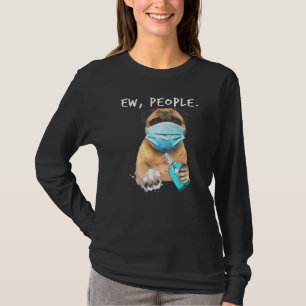 Camiseta Pug Ew Pessoas Cachorro Vestindo Uma Máscara