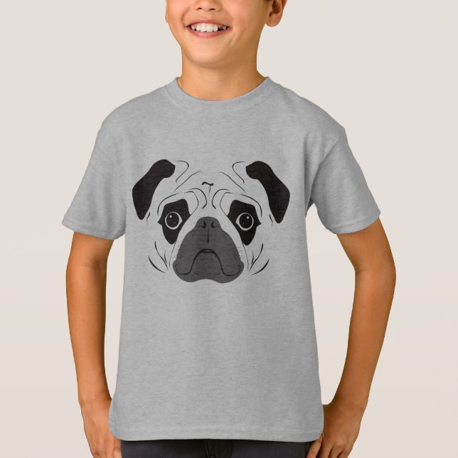 Camiseta Pug Face Silhout (Frente)