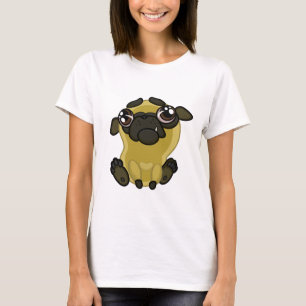 Camiseta Pug feio engraçado do cão dos desenhos animados