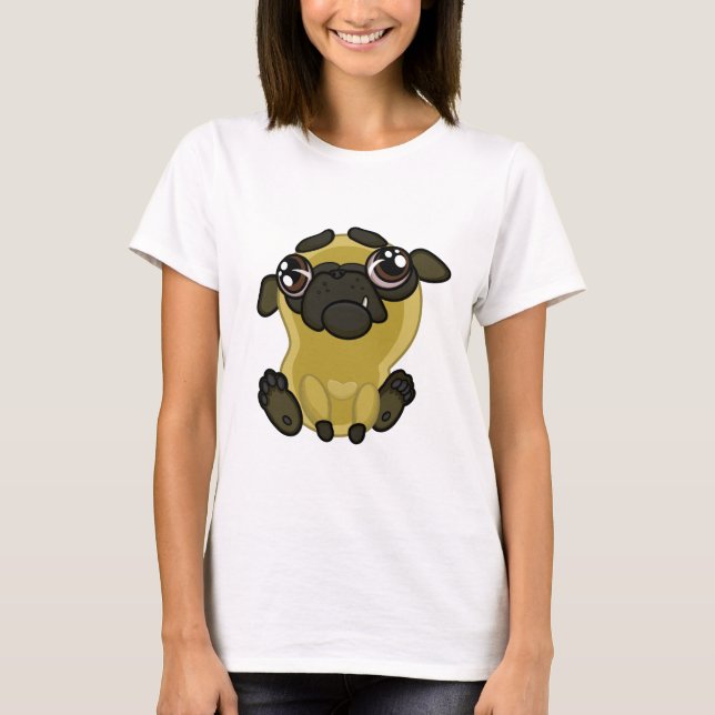 Camiseta Pug feio engraçado do cão dos desenhos animados (Frente)