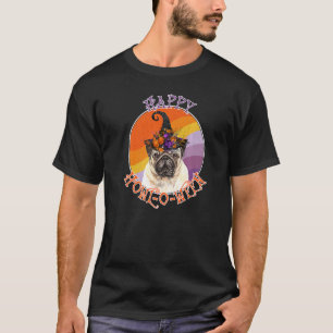 Camiseta Pug Feliz Uivo O Ween Cachorro de Halloween