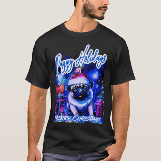Camiseta Pug FÉRIAS FELIZES 72 NATAL FELIZ PUGGY FÉRIAS