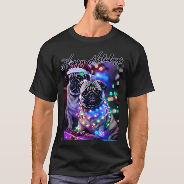 Camiseta Pug FÉRIAS FELIZES 82 NATAL FELIZ (Frente)