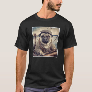 Camiseta Pug Fish Cute Vintage Graphic