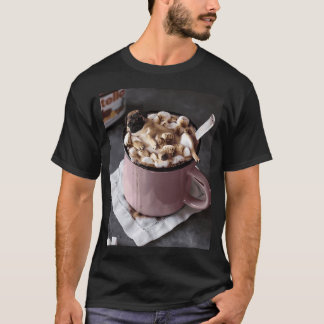 Camiseta Pug fofo beber marshmallow