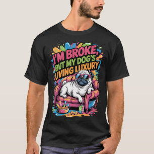 Camiseta Pug Fofo com Placa Eu amo meu Humano