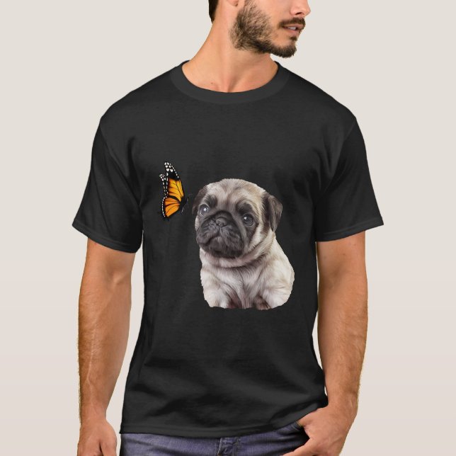 Camiseta Pug Fofo Com Presentes Para Amantes de Cachorro Bo (Frente)