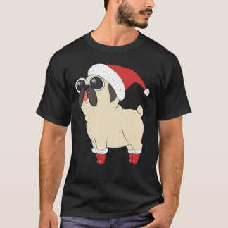 Camiseta Pug Fofo Papai Noel Natal Essencial 189