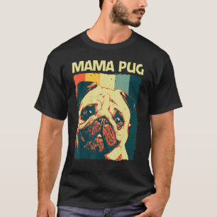 Camiseta Pug Fofo Para Mulheres Mãe Pet Cão Filhote Raça Pu