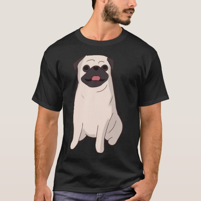 Camiseta Pug fofo sentado (Frente)