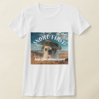 Camiseta Pug Fungar Primeiro Perguntar Depois