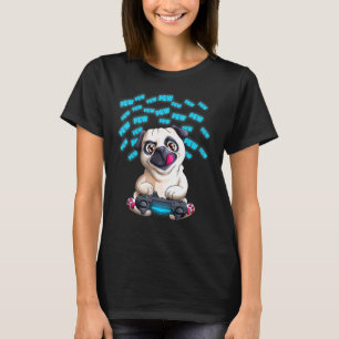 Camiseta Pug Gamer Pew Pewpewpew Vídeo Pugs Jogos
