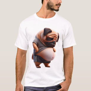 Camiseta Pug Gordo Engraçado Cachorro Chonk Pug Gordinho Am