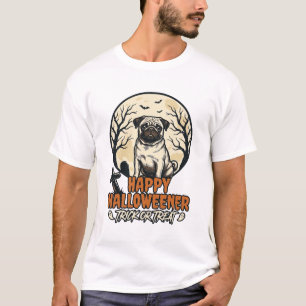 Camiseta Pug Halloween Doces ou Travessuras Desenho de Grav