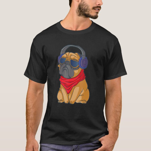 Camiseta Pug Headset Dog (Frente)