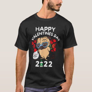 Camiseta Pug Heart Esqueceu da Máscara de Rosto Feliz Dia