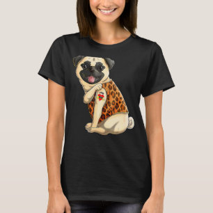 Camiseta Pug I Love Mãe Tattoo Dog Dia de as mães