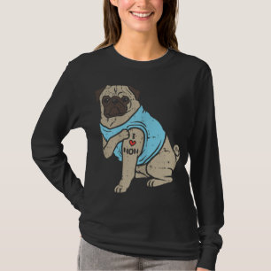 Camiseta Pug I Love Mamãe Fofo Animal Pet Dog Proprietário