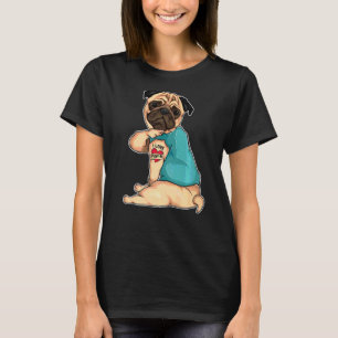 Camiseta Pug I Love Nana Tattoo Roupa Cachorro Nana Madre D