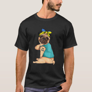 Camiseta Pug I Love Ucrânia Flag Dog Lover O Orgulho Ucran