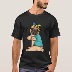 Camiseta Pug I Love Ucrânia Flag Dog Lover O Orgulho Ucrani