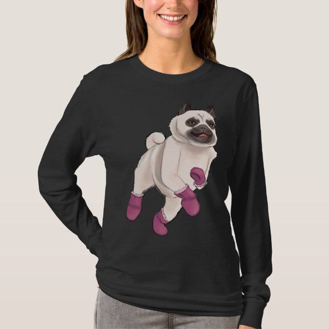 Camiseta Pug in Uggs Classic T-Shirt 548 (Frente)