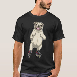 Camiseta Pug Inline skling Roll skates