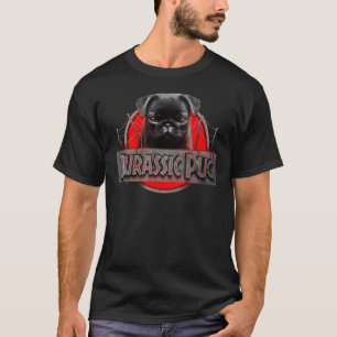 Camiseta Pug Jurássico - Pug preto engraçado para o Natal