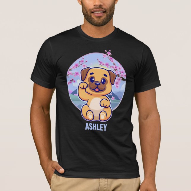 Camiseta Pug Kawaii Cute Dog Pet T-Shirt (Frente)