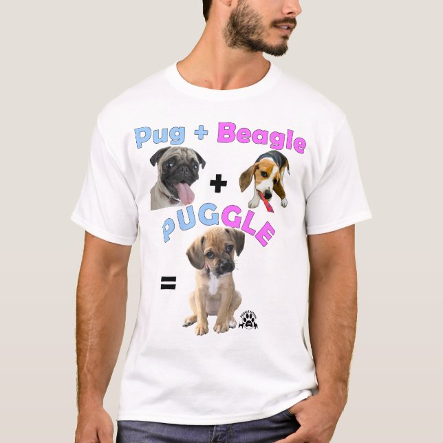 Camiseta Pug + Lebreiro = Puggle (Frente)