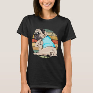 Camiseta Pug Legal. Eu Amo Tatuagem do Pai. Pôr do Sol Vint