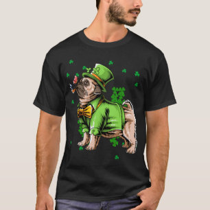 Camiseta Pug Leprechaun Dia de São Patrício Dog Irish Shamr