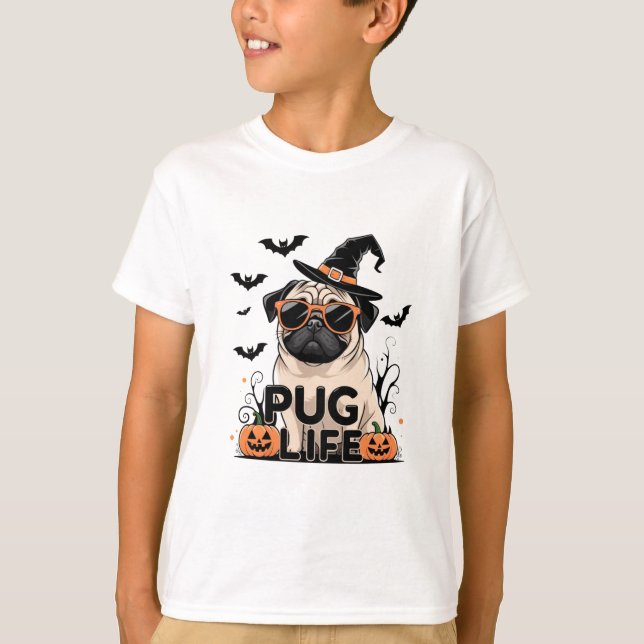 Camiseta Pug Life - Engraçado Cachorro Lover T-Shirt Design (Frente)