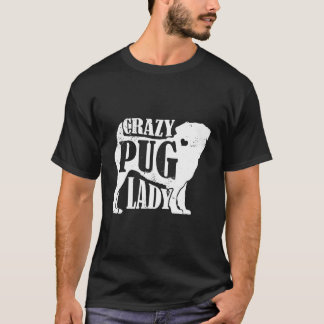 Camiseta Pug Louco Lady Hoodie Pet Dog Dons Mulheres Mãe Gr