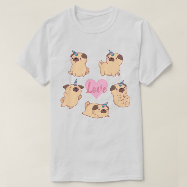 Camiseta Pug Love (Frente do Design)