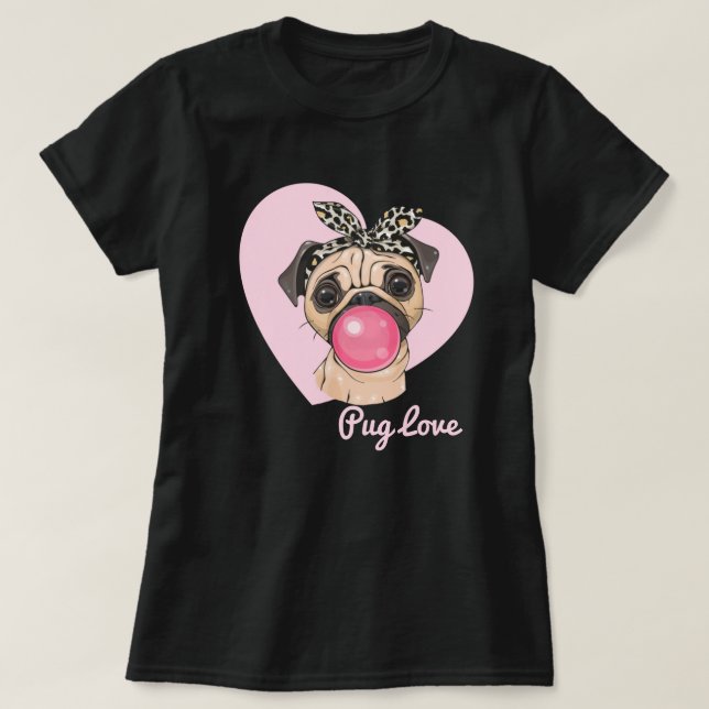 Camiseta Pug Love (Frente do Design)