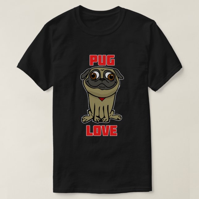 Camiseta Pug Love (Frente do Design)