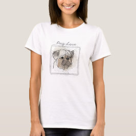 Camiseta Pug Love face 3