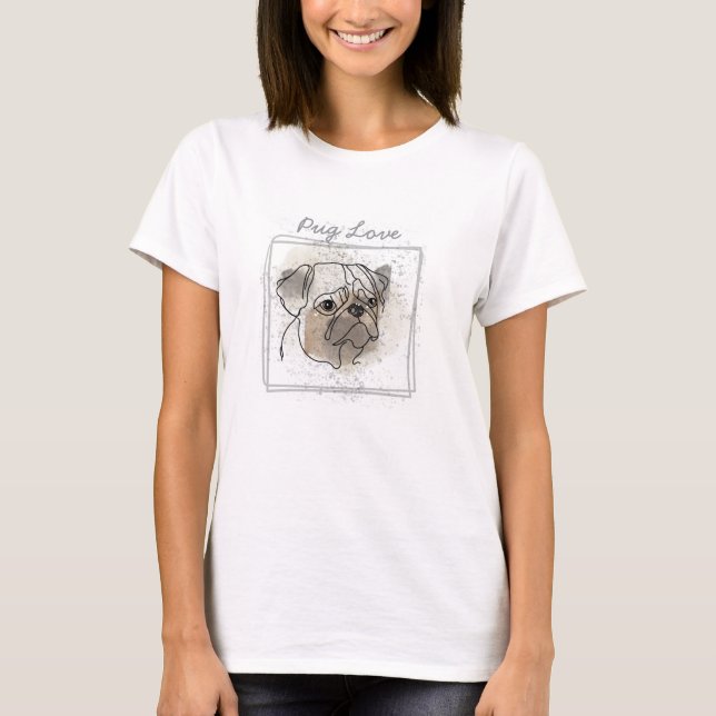 Camiseta Pug Love face 3 (Frente)