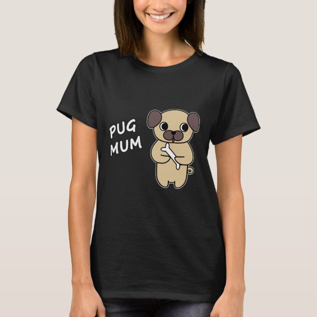Camiseta PUG MÃE 3 T-Shirt clássico 31 (Frente)